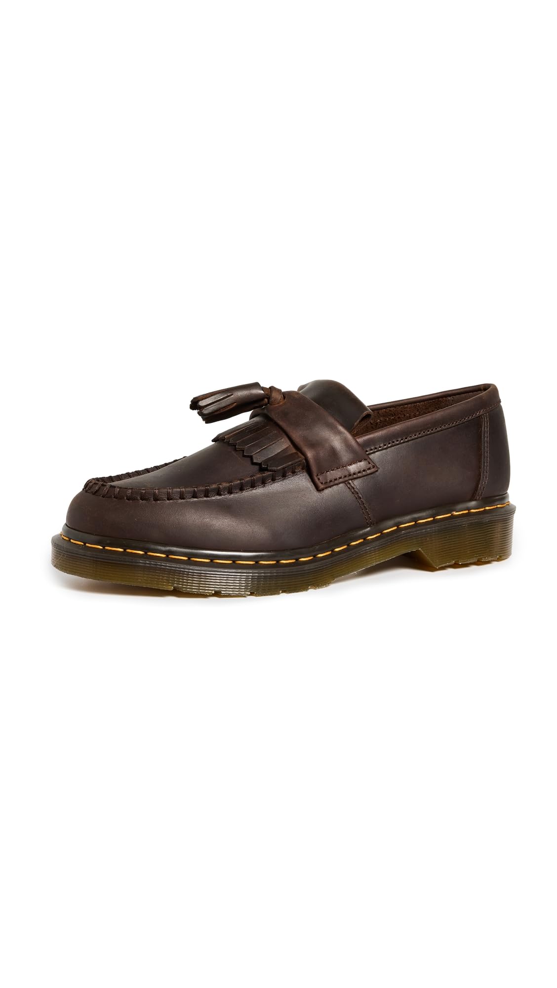Dr. Martens Unisex Adrian Leather Tassel Loafers, Dark Brown Crazy Horse, 7UK, 9 US Women/8 US Men Image