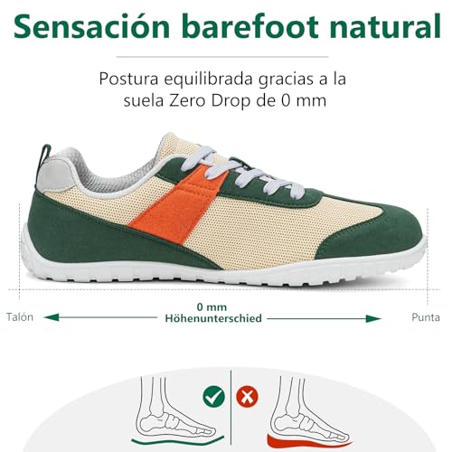 SAGUARO Zapatillas Barefoot Hombre Calzado Minimalistas con Puntera Ancha para Uso Diario, Talla 39-48