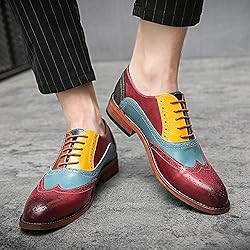 HuitJours Men Oxford Gatsby Lace up Dress Shoes