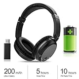 Tv Earphones Wireless Headphones RF Headphones 3.5mm Wired Earphones HiFi Stereo Rechargeable Headset with FM Radio for PC TV MP3 MP4 Audio