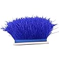 FQTANJU 2 Yards Soft & Natural Ostrich Feathers Fringe Trims Ribbon Used for Dress, Sewing, Craft clothing, lighting decoration, Clothing DIY, etc. (Royal blue)