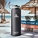 40 oz Stainless Steel Water Bottle, Fnova Flask Insulated Double Walled Vacuum Thermos, Wide Mouth bouns Protective Pouch/Carry Cover, BPA-Free, Cold 24 Hrs / Hot 12 Hrs