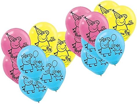 Amazon Com Peppa Pig Birthday Party Printed Latex Balloons