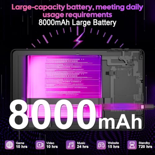 Android tablet 10 inch, 2026 Android 16 Tablet with Keyboard, 26GB+256GB (2TB Expand), Gemini AI Tablet with 8-Core, 8000mAh, 5G WiFi, Widevine L1, 2 in 1 Tablets PC with Case/Mouse/Stylus-Black Case