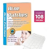 ENJI Hydrocolloid Acne Pimple Zit Patch Jumbo pack 108 Patches Scar Free Blemish Spot Cover Treatment Solution Quick Healing Anti Acne Patches, Acne Absorbing Spot Dot fall Skin Types Absorbing Cover