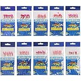 Easy Catch ® Assorted 10 Packs Freshwater/Saltwater Sea Sabiki Rigs Glow Sabiki Bait Rigs Rigged Fishing Lures/Feathers Hooks with Ball Bearing Swivel Interlock Snap Connector