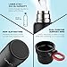 VAVA Stainless Steel Thermos with Two Serving Cups Lid Travel Mug, 17oz Insulated Double Walled Vacuum Water Bottle-24 Hours Hot Keeping, 1 Count (Pack of 1), Black