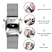 Deyo Fitbit Versa Bands for Women Men Large Small,Stainless Steel Milanese Loop Metal Replacement Bracelet Band with Magnetic Closure Accessories Wristbands for Fitbit Versa Smartwatch(Silver, S)