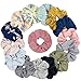 20 Pieces Chiffon Flower Hair Scrunchies Hair Ties Striped Hair bands Ponytail Holder Hair Accessories for Girl Women,20 Colors