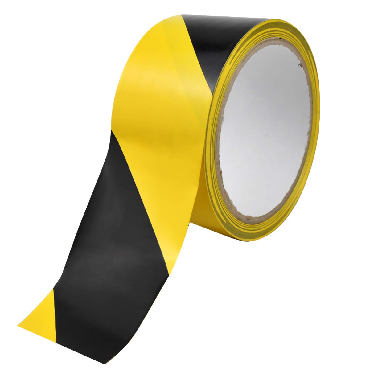 Dokpav 33M x 48mm Black Yellow Hazard Warning Tape, Yellow Adhesive Marking Barrier Tape, Safety Tapes, Polyethene Tape, Waterproof Reflective Tape, Adhesive Barricade Tape