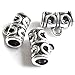 Heather's cf 85 Pieces Silver Tone Drum Bail Hollow Pattern Tube-Spacer Connector Findings Jewelry Making