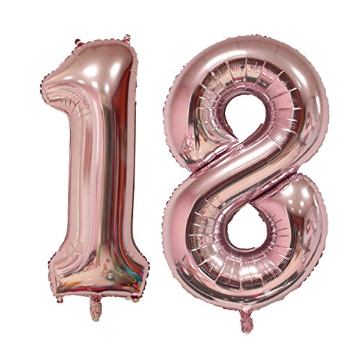 40 inch jumbo 18th rose gold foil balloons for birthday party sup…