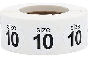 INSTOCKLABELS.COM Shoe Size 10 White Stickers - 3/4 Inch Round, 500 Semi-Gloss Adhesive Labels Per Roll for Retail, Footwear Inventory, and Organization - Made in The USA