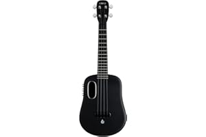 LAVA U Carbon Fiber Ukulele with Effects FreeBoost Electric Ukulele with Case Pick and Charging Cable (23 inch, Sparkle Black