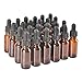 24Pack,1/2oz 0.5 oz,Amber Glass Bottle Bottles with Black cap and Glass Droppers.Using for Essential Oils,Lab Chemicals,Colognes,Perfumes & Other Liquids.