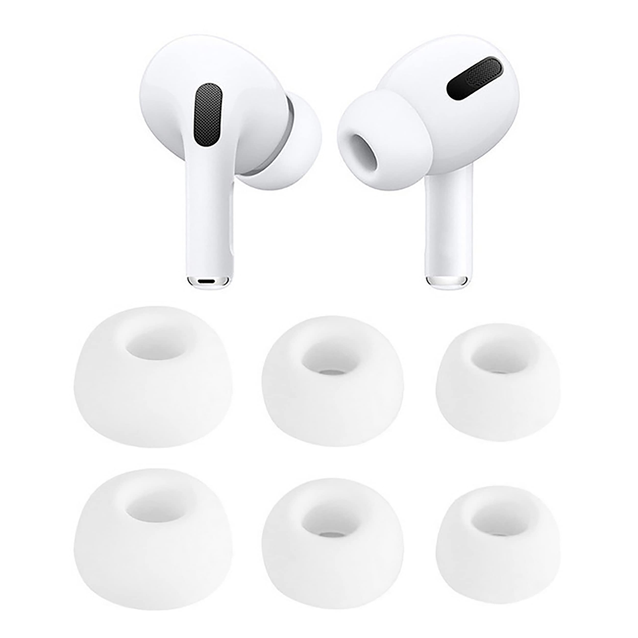3 Pairs Replacement Earbuds for Airpods Pro with Noise Reduction Hole Silicone Ear Tips for Airpods Pro with Storage Case (SML, White)