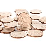 Caydo 20 Pieces 6-7cm Unfinished Natural Wood Slices Circles for DIY Crafts Centerpieces