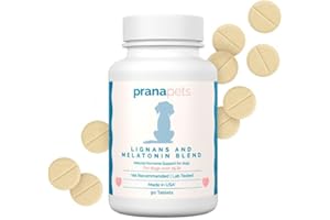PranaPets Lignans & Melatonin for Dogs Naturally Aids in Relieving Symptoms of Cushing’s in Dogs Over 25 lb