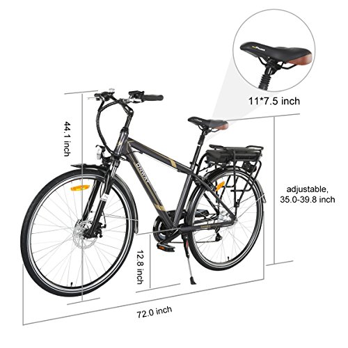 Onway 6 Speed 700C Man City Electric Bicycle, 6061 Aluminium Alloy Frame, with Removable Lithium Battery