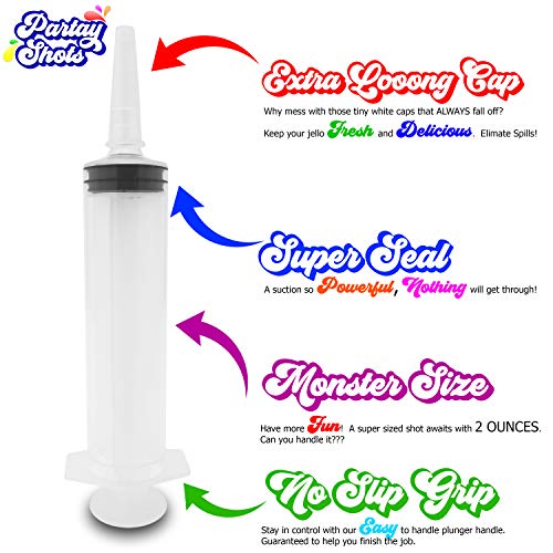 Jello Shot Syringes by Find Funny Gift Ideas 2oz Large Plastic