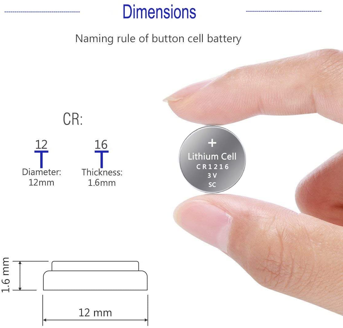 CR1216 3V Watch Lithium Battery(5-Pack)