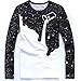 Jamickiki Men's Milk Printed Long Sleeve T-shirt