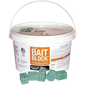 Image of JT Eaton 704-PN Bait Block Rodenticide Anticoagulant Bait, Peanut Butter Flavor, For Mice and Rats (Pail of 64)