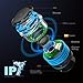 Aolaifo Bluetooth Shower Waterproof Speaker - IP67 Water Resistant Wireless Speaker with Suction Cup, 5W Driver, Build-in Microphone for Hands-Free, FM Radio, LED Light Functions for Bathroom