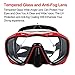 Whale An-ti Fog Dive Mask Scuba Diving Goggles,Waterproof and Quick Adjustable Snorkeling Masks for Men & Women-Red