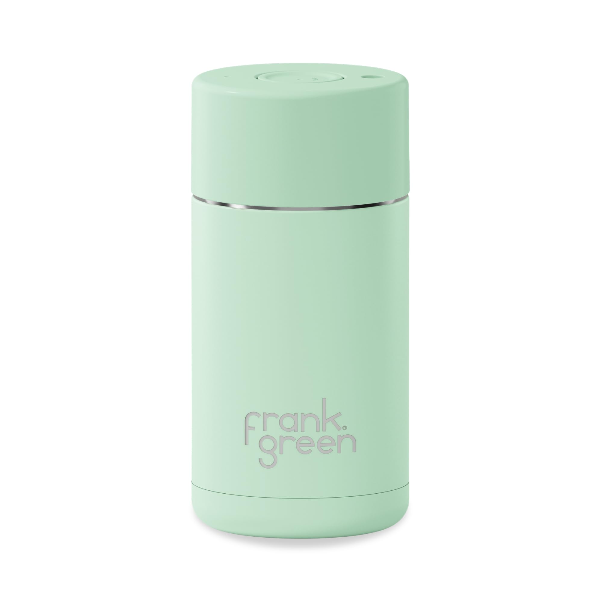 frank green Insulated Travel Mug for Cold Or Hot Drinks - 355ml/12oz Reusable Coffee Cup with Push-Button Lid, Ceramic Lined, Triple Wall Vacuum - Mint Gelato Green — image 1