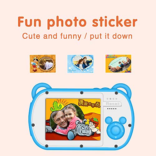 Underwater Camera for Kids, HD 1080P Waterproof Kids Camera, Video Recorder Action Preschool Camera, 8X Digital Zoom Camera with Flash & Microphone Sticker