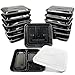 Bento Box Leak Proof Lunch Meal Prep Food Storage Containers for Kids & Adult by Bentotes | 3 Compartment BPA Free 14 Tote Pack Reusable Travel Trays Set of Portion Control Plates