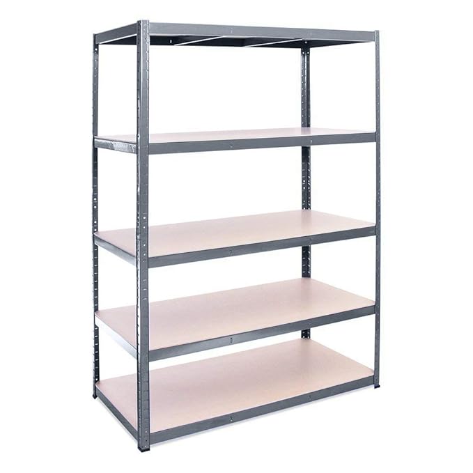 Rhino Racking Freistehendes Schwerlastregal Industriequalität mit 5 Böden, Einzelpackung, 180 x 120 x 60 cm – 5 Jahre Garanti