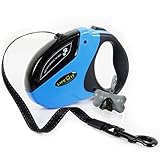 Lifewit Heavy Duty Retractable Dog Leash with 16 Feet Nylon Ribbon Extends for Small, Medium and Large Dogs up to 110lbs with FREE Waste Bag