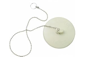 Universal Rubber Drain Stopper with Chain - 1.5 to 2 Inch Odor-Free Plug for Kitchen Sink, Bathtub, Shower, Bathroom Laundry 