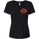 Harley-Davidson Women's Open Bar &amp; Shield On Black Short Sleeve T-Shirt