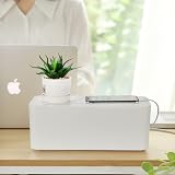 SMRONAR Cable Tidy Box 2 Set White ABS Large Organizer for Desk Wire Management view 5