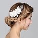FAYBOX Handmade Bridal Silk Flower Hair Clips With Beads and Simulated Pearl Wedding Bridesmaid Accessories