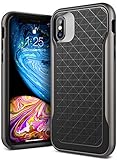 Caseology Apex for Apple iPhone Xs Case (2018) / for iPhone X Case (2017) - 3D Pattern Design - Charcoal Gray