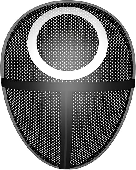 Omana Game Mask, Guard Costume Masked Man Game 2021, Halloween Party Cosplay Mask for adults, Horror Fun TV Show Character (Circle1)