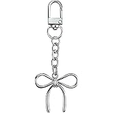 NCIWAN Cute Bow Keychain for Women - Gold Silver Bow Bag & Purse Charm, Key chain Accessories for Car Keys & Handbags
