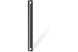 CEPGMNL 16-Inch Ceiling Fan Downrod with Extension Cord, 1.3-Foot Black Ceiling Fan Extension Rod, 1-Inch OD, Ceiling Rod for Various Fans (Black, Unthreaded)