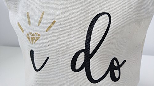 Bridal Shower Gift Bride Gift I Do Canvas Makeup Bag Gold Make Up Pouch Cosmetic Pouch Cosmetic Bag Makeup Organizer Bride To Be Gift I Do Wedding Vows