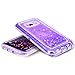 Galaxy S8 Plus Case, Dexnor Glitter 3D Bling Sparkle Flowing Liquid Case Transparent 3 in 1 Shockproof TPU Silicone Core + PC Frame Case Cover for Samsung Galaxy S8 Plus - Purple