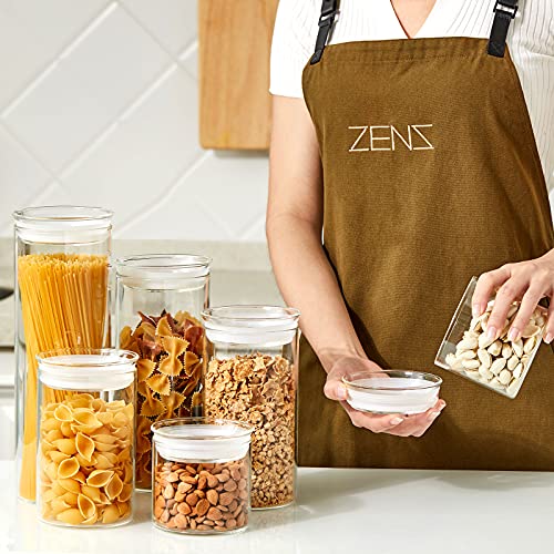 Zens Glass Canister Set Airtight Kitchen Canisters Jars Of 4 With Glass Lids 10oz Fluid Ounce Empty Storage Jar Containers For Spice Or Herbs Pricepulse