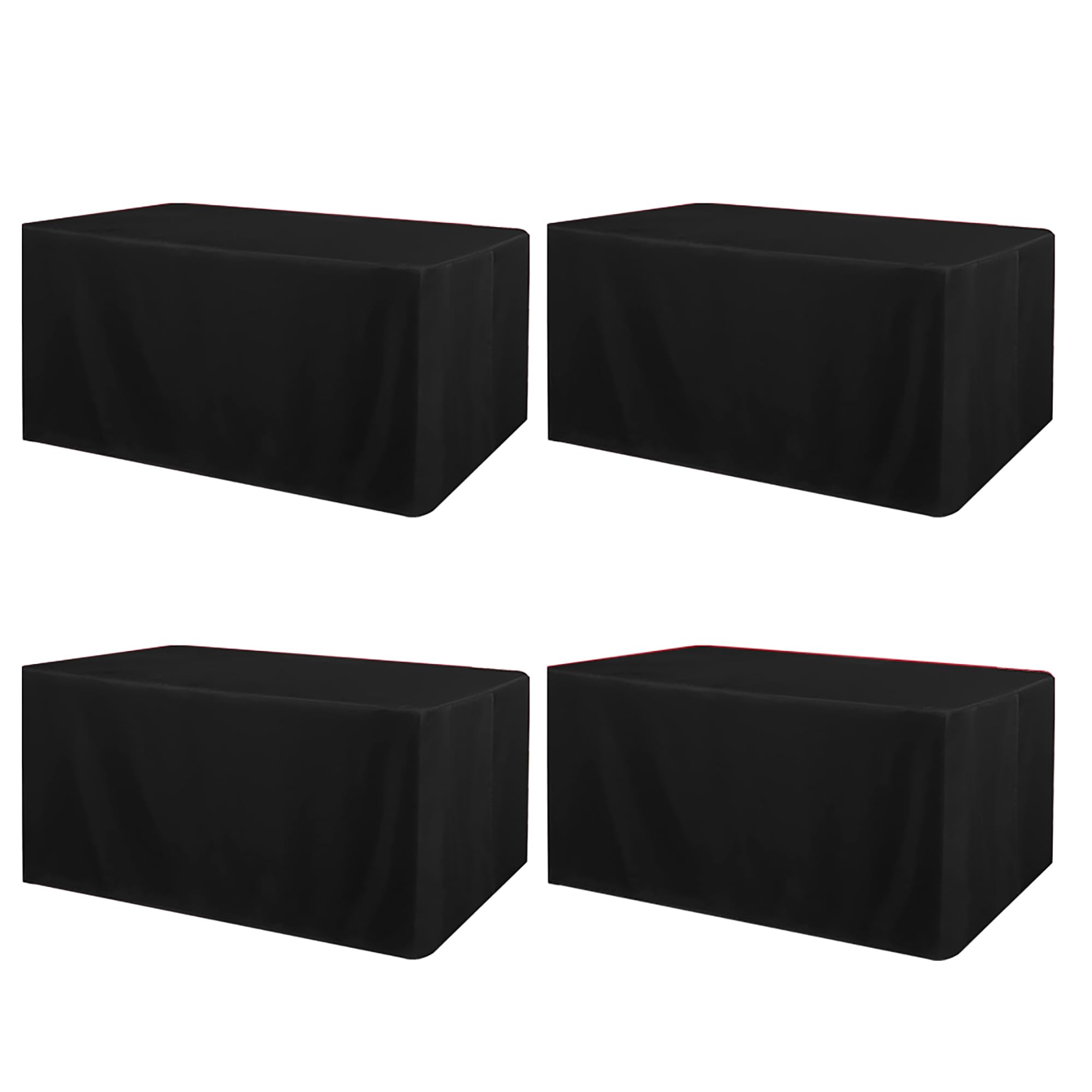 Photo 1 of Jieqier Black Tablecloth Fitted Table Clothes for 6 Foot Rectangle Tables 4 Pack - Water Resistant Washable Rectangle Table Covers for Wedding, Banquet and Trade Shows, 72L x 30W x 30H Inches