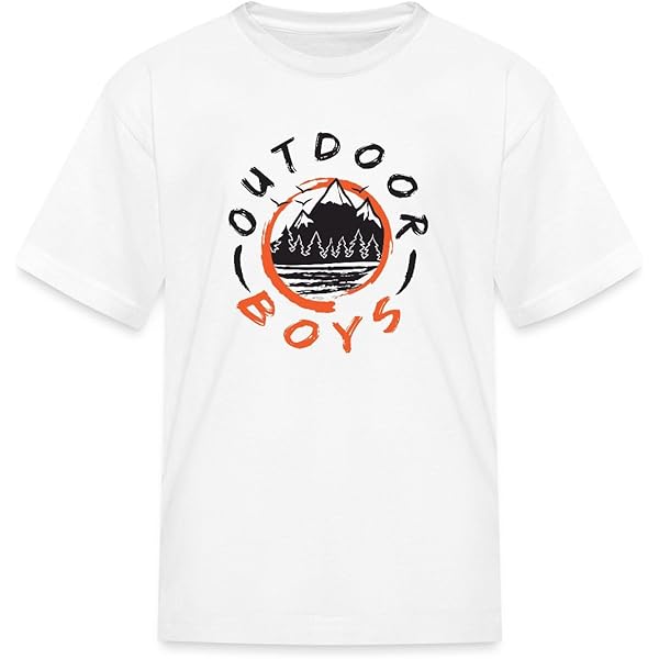 Amazon.com: Spreadshirt® Outdoor Boys Logo Kid's T-Shirt, S, White