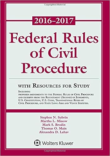 Federal Rules Of Civil Procedure 2016 2017 Statutory Supplement