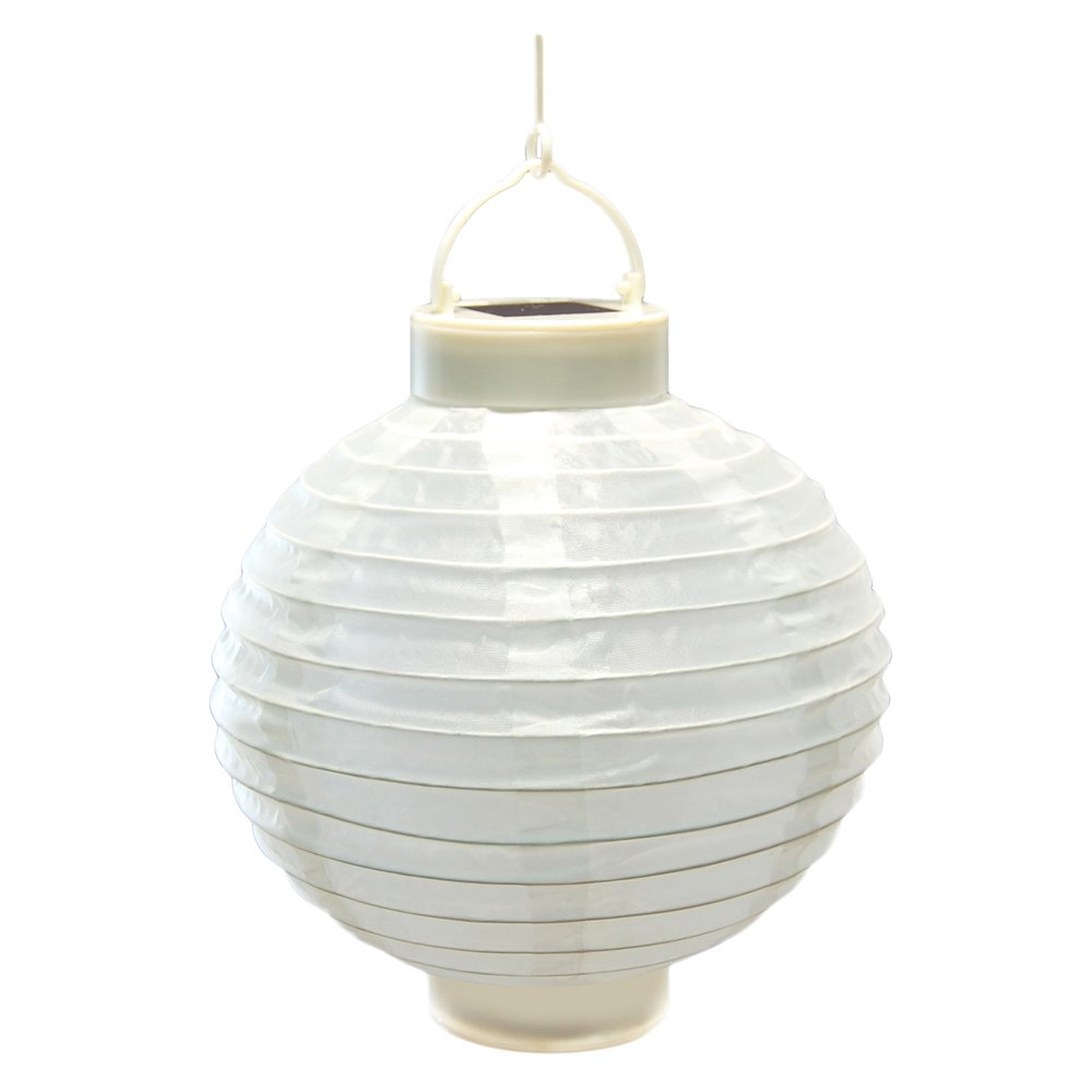Photo 1 of (see images) LumaBase Solar Powered Nylon Lanterns, White - Set of 3