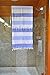 InfuseZen Terry Cloth Lined Turkish Bath & Beach Towel – Striped Design - 100% Organic Turkish Cotton - Soft, Lightweight, Absorbent Peshtemal - Quick Dry for Beach, Bath, Throw, Travel - Royal Blue